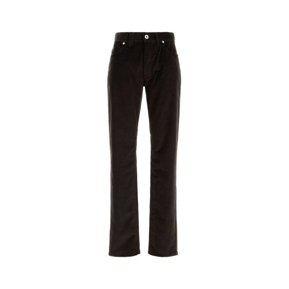 Brioni Men Dark Brown Stretch Corduroy Pant